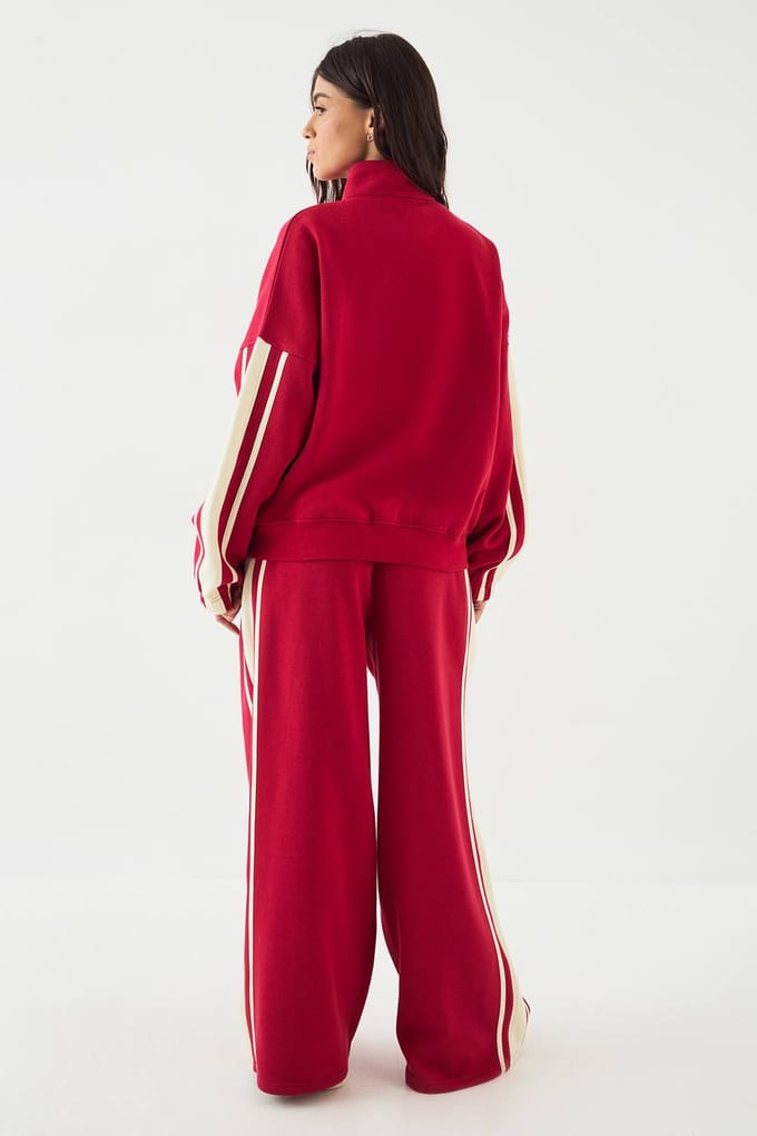Dames DSGN Studio Oversized Wide Leg Jogger | Red | Maat: XS