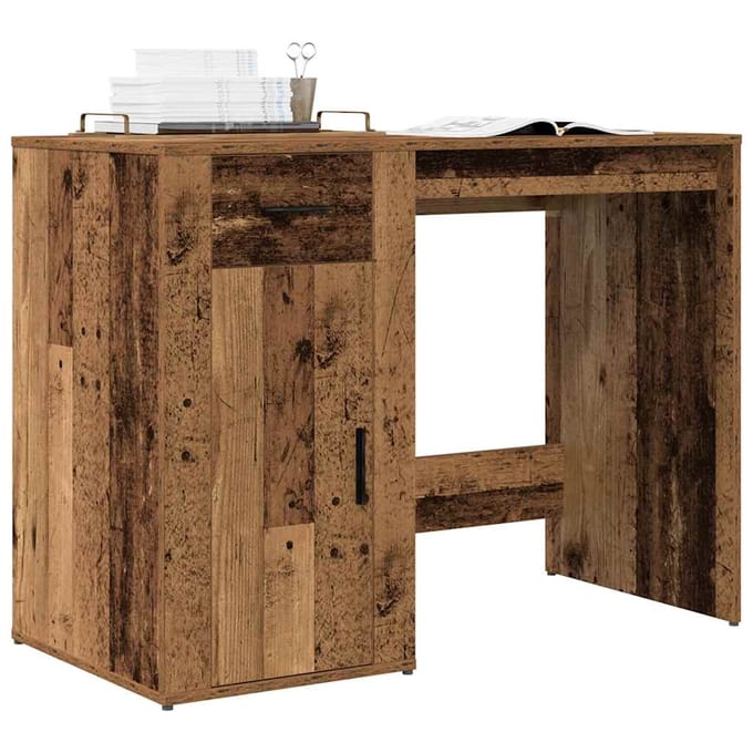 vidaXL - Bureau - 100x49x75 - cm - bewerkt - hout - oud - houtkleurig
