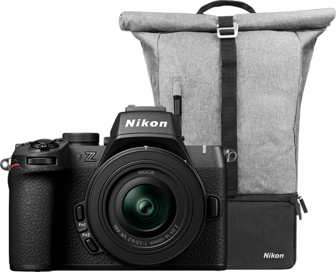 Nikon Z50 II + DX 16-50mm f/3.5-6.3 + Rugzak