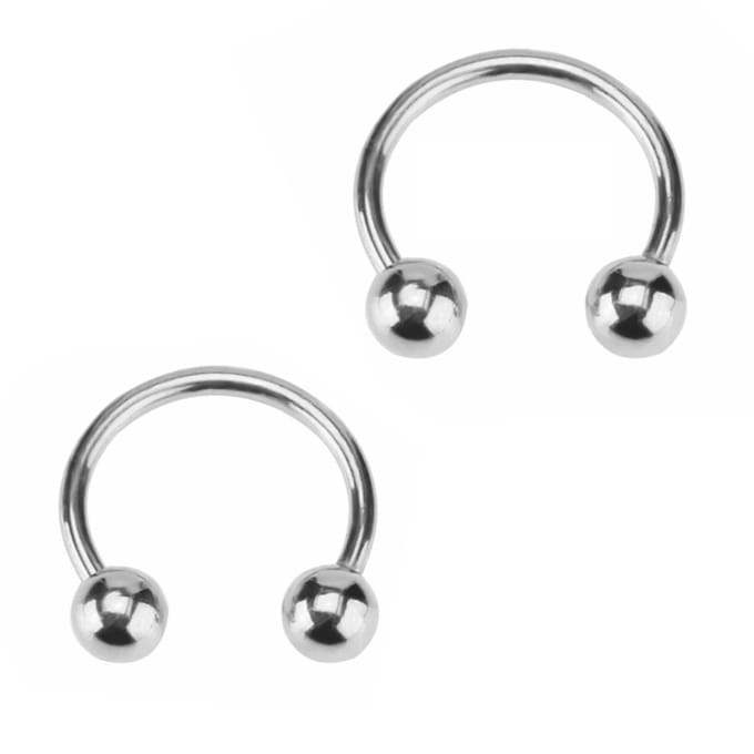 Fako Bijoux® - Circular Barbell Piercing - Hoefijzer - 10mm - Zilverkleurig - 2 Stuks