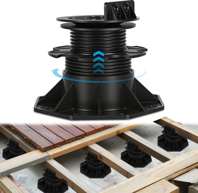 Verstelbare Terrasdragers - Bodemdragers Stelcon - Terrassen Bouwen - Helling Instelbaar - 70-145 mm - Zwart