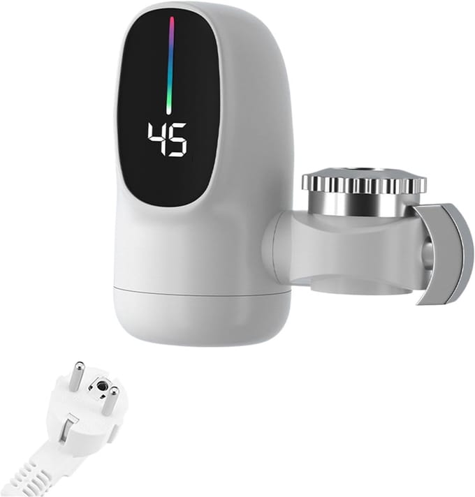 Direct Heetwaterkraan - Doorstroomverwarmer Kraan - Direct Warm Water - 3-Seconde Opwarming - 11.9W cm - Wit