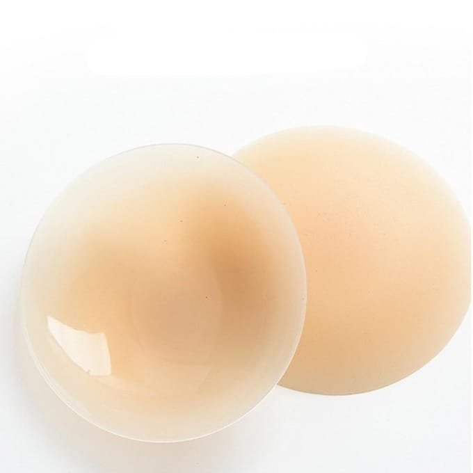 1 paar kleverige siliconen tepelplakkers, herbruikbare tepelplakkers voor vrouwen 8cm gray