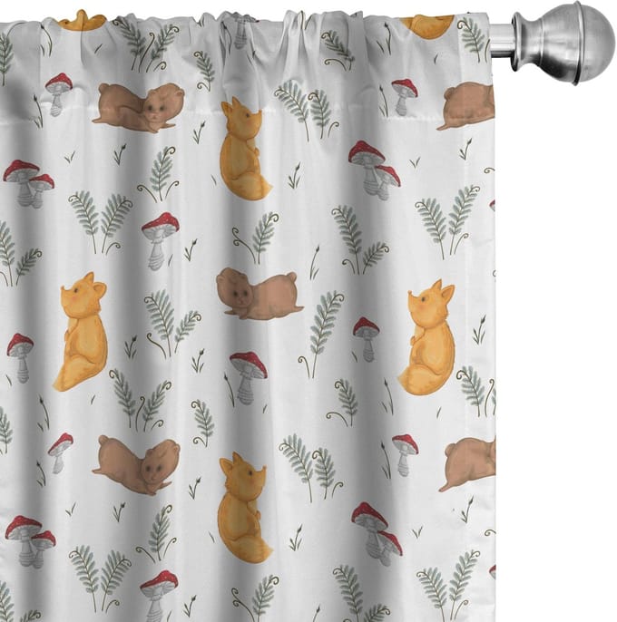 ABAKUHAUS Gordijnset voor kinderen 2x75x245 cm – multicolor microvezel