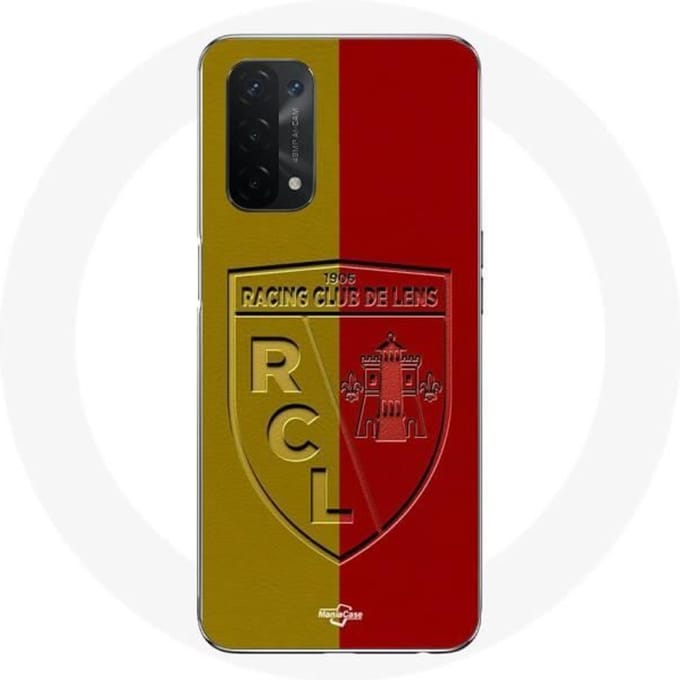 Oppo A54 5G case rcl lens Logo gele en rode achtergrond