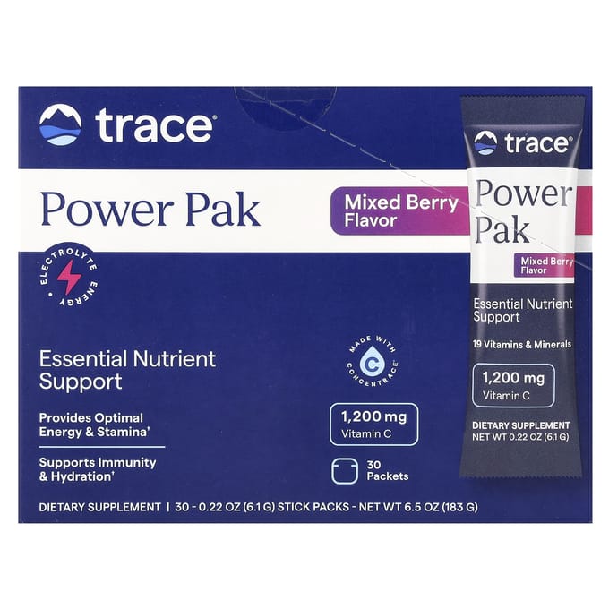 Trace, Power Pack, Baies Mélangées, 30 sachets, 0,22 oz (6,1 g) chaque