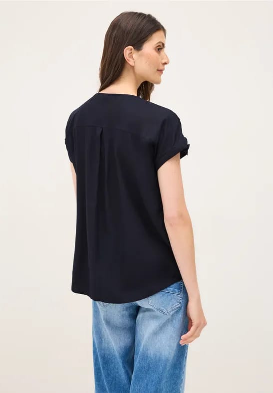 Blouseshirt in effen kleur