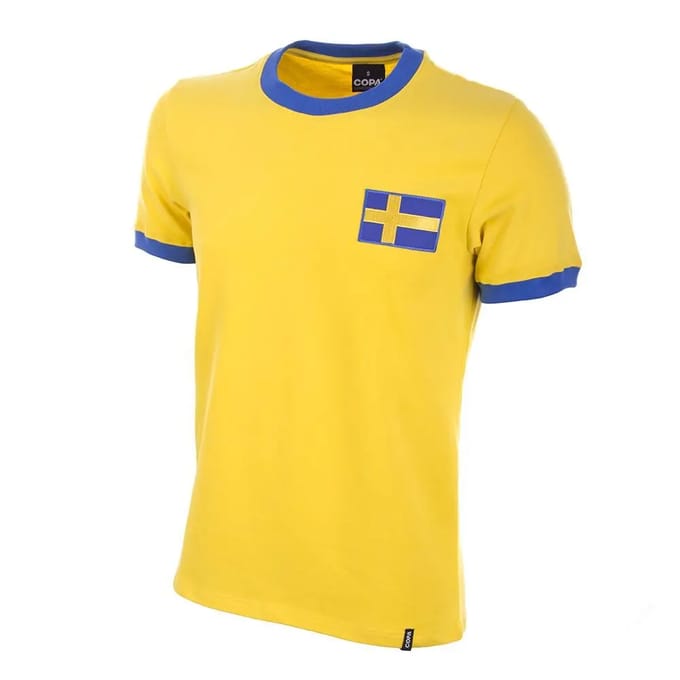 COPA - Zweden 1970's Retro Voetbalshirt - Heren - Geel - S