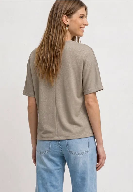 Shirt met overhangende schouders en glitterdetails