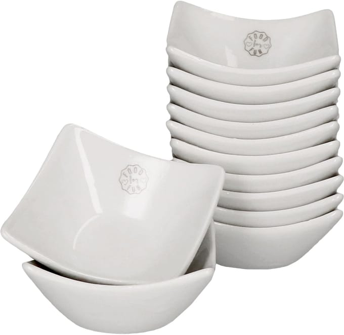 12 stuks tapasschaaltjes wit 7x7cm - 24303375