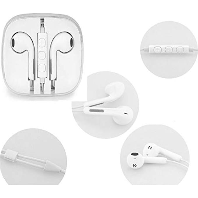 Kit voetganger + oortelefoon + micro wit 3,5 mm jack voor Smartphone en Tablet wit