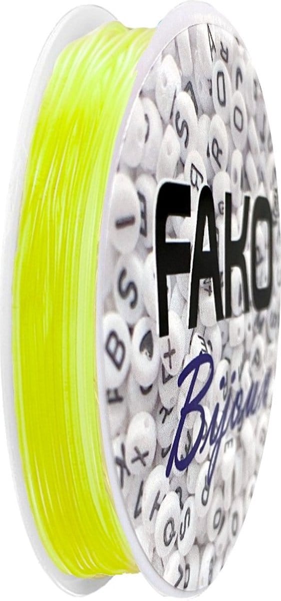 Fako Bijoux® - Elastisch Nylon Draad - Rijgdraad - Sieraden Maken - 0.6mm - 9 Meter - Lichtgeel