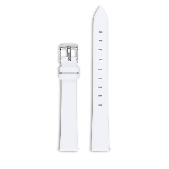 Violet Hamden Horlogeband Arctic White - Leer - Zilveren Gesp - 12mm