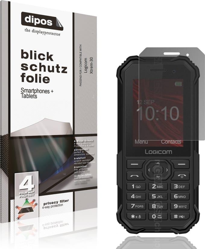 dipos – Matte Privacy Screenprotector geschikt voor Logicom Xtrem-30 | Anti-Spy Beschermfolie