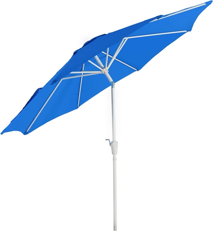 Parasol N19, tuinparasol, Ø 3m kantelbaar polyester/aluminium 5kg ~ blauw