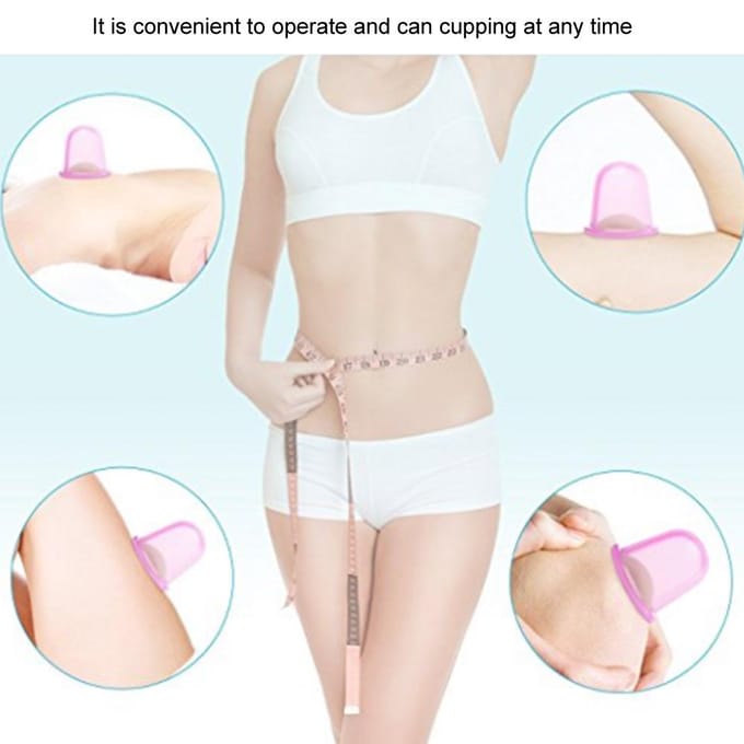 Lot de 2 ventouses de massage anti-cellulite en silicone (Rose) rose
