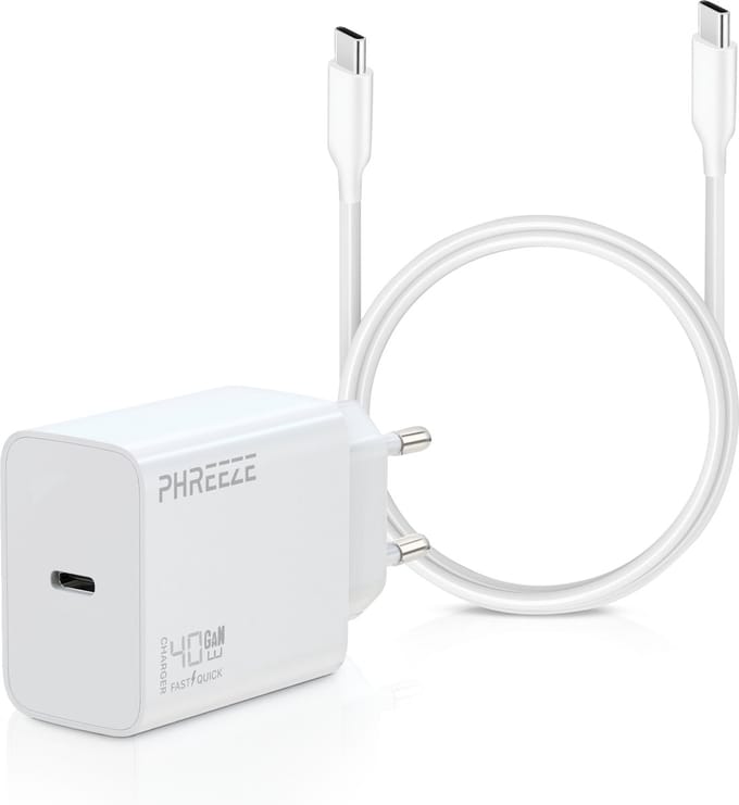 Usb C Adapter + usb C naar usb C Kabel - 2 Meter - 40w Snellader - Super Fast Charger