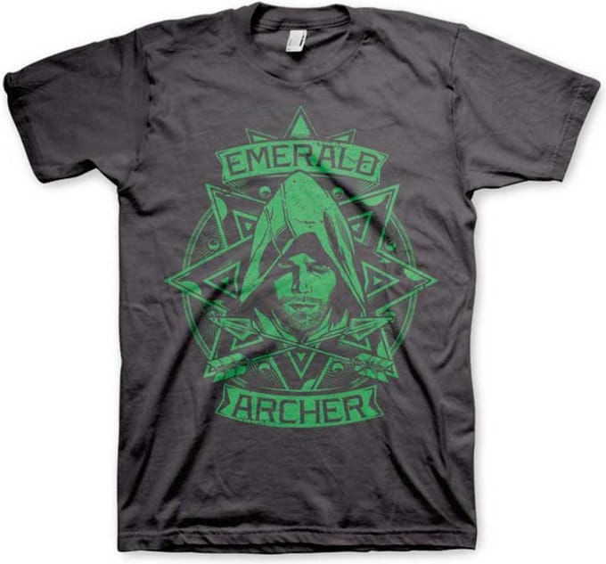 DC Comics Arrow Heren Tshirt -S- Emerald Archer Grijs