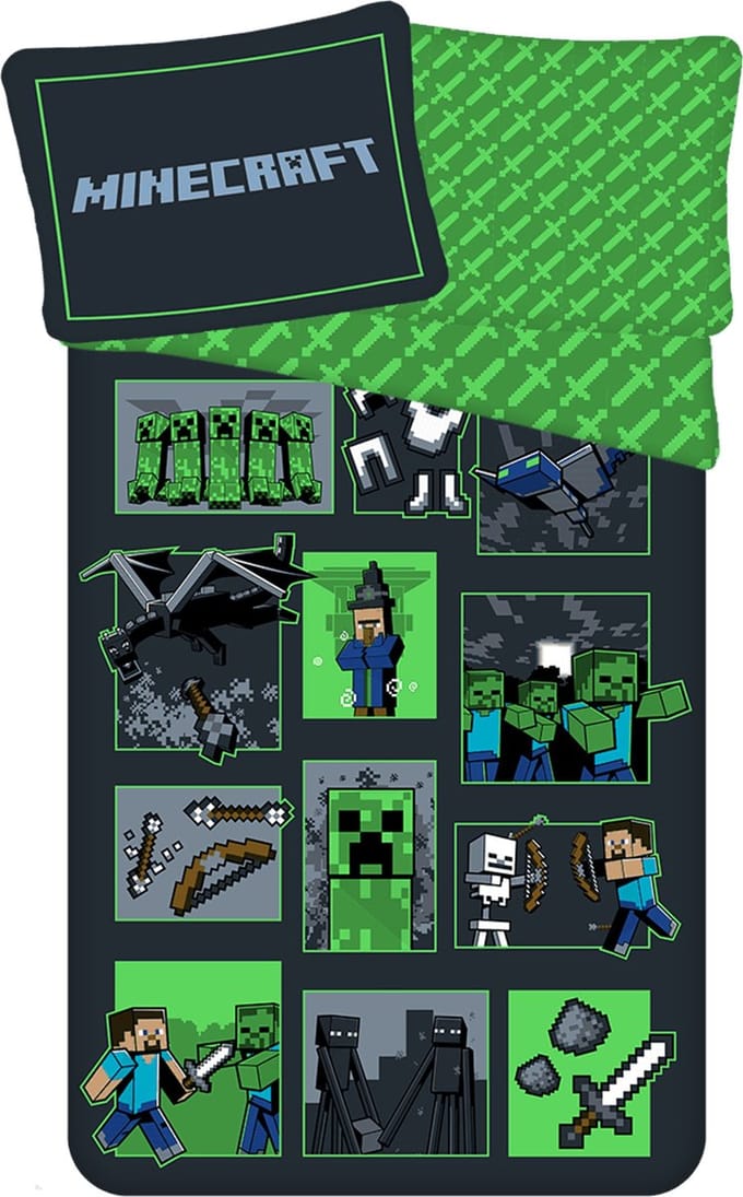 Minecraft Kinderkatoenen Beddengoed 140 cm x 200 cm OEKO-TEX