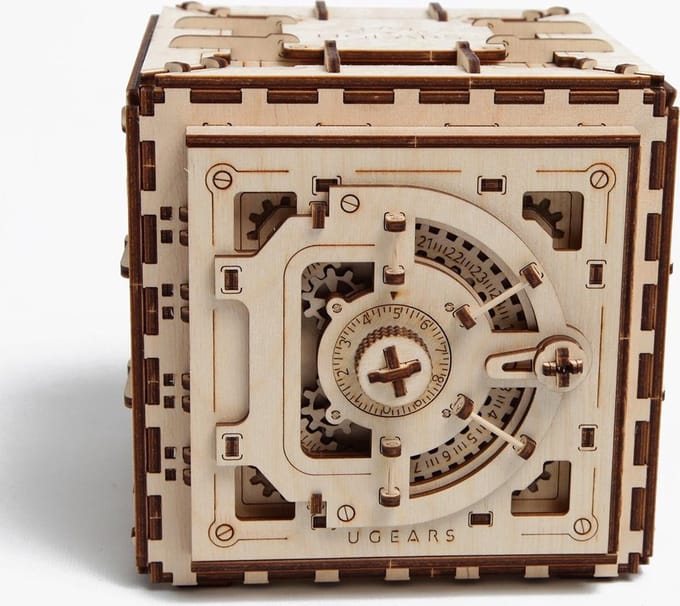 UGEARS 3D Modelbouw - Kluis - Mechanisch Bouwpakket Hout - Educatief Speelgoed