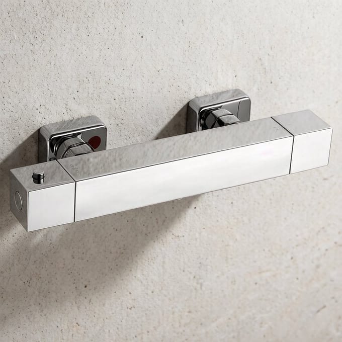 Auralum max Thermostatische Douchekraan - Hartafstand 150 mm - CoolTouch - Incl. koppelingen - Chroom