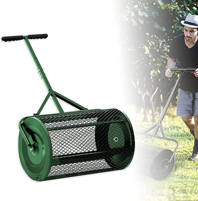 Compost Strooier - Gazon Strooier - Gazon Onderhoud - Zijdelingse Klemmen - 40x60cm - Groen