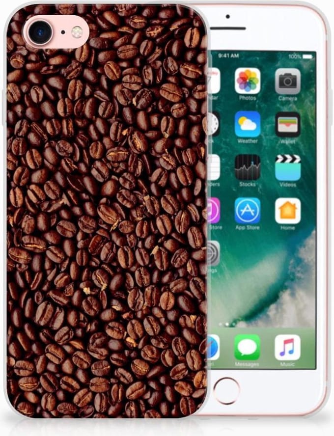 iPhone SE 2022 | SE 2020 | 8 | 7 Siliconen Case Koffiebonen