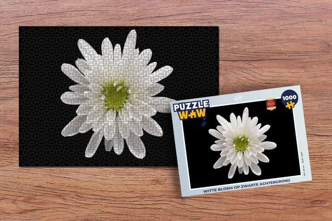 Puzzel Macro - Wit - Bloem - Legpuzzel - Puzzel 1000 stukjes volwassenen