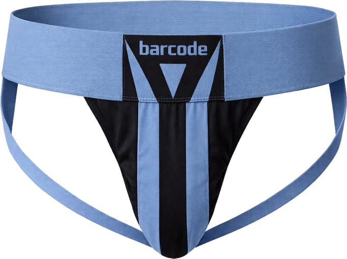 Barcode Berlin Jockstrap Zuri Bluebeige/Black - MAAT S - Heren Ondergoed - Jockstrap voor Man - Mannen Jock