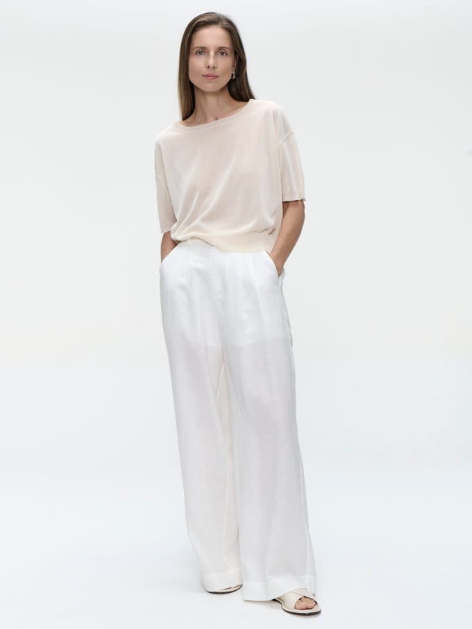 Fine Viscose Top 26011 | Ecru - Ecru / S