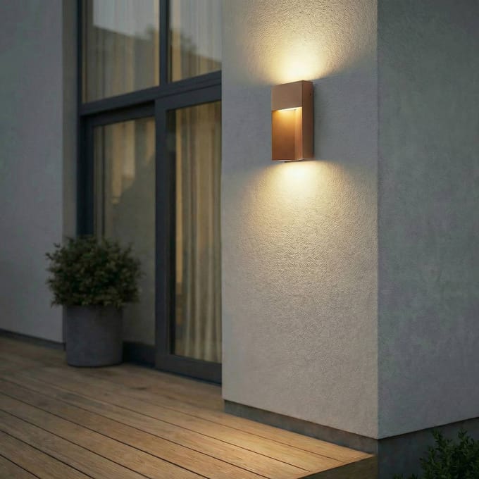 Lucande LED buiten wandlamp Kaholo, bruin, CCT, IP44