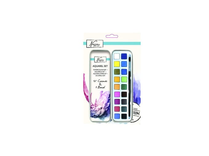 Aquarel verf set - 18 kleuren - 1 penseel | verven voor kinderen | knutselen