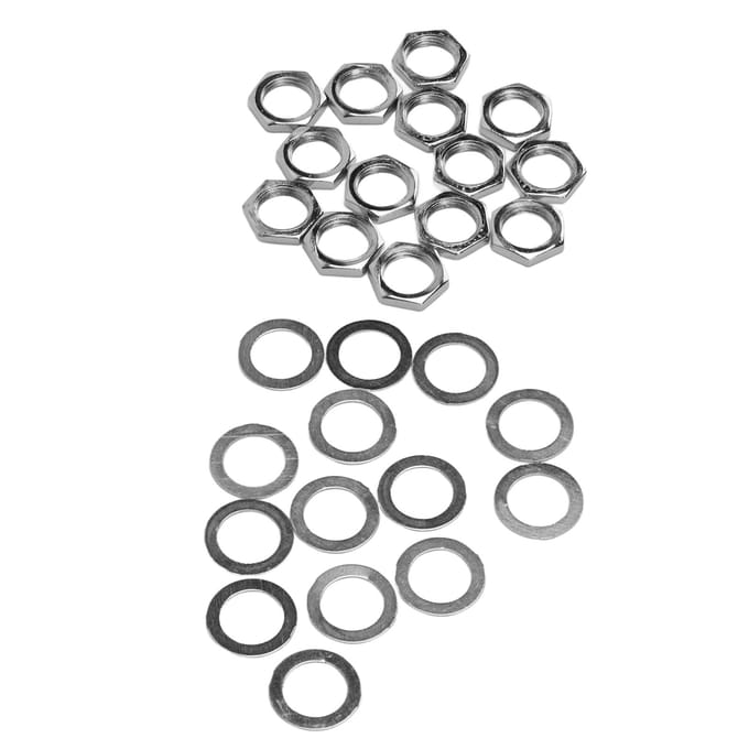 Kit Écrou Rondelle Connecteur Jack Instrument Fixations pour Guitare Électrique Bas M9 Femelle argenté