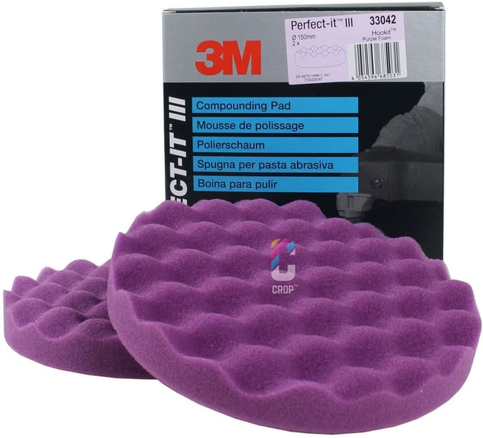 3M 33042 Perfect-It III 1-Staps Gewafelde Polijstschijf 150mm - Paars - 2 stuks