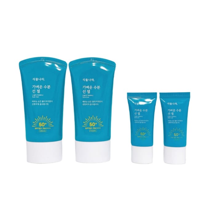 Shingmulnara Light Watery Sun Gel Set 60ml + 60ml + 15ml + 15ml Hydraterende Zonnebrandcrème blue