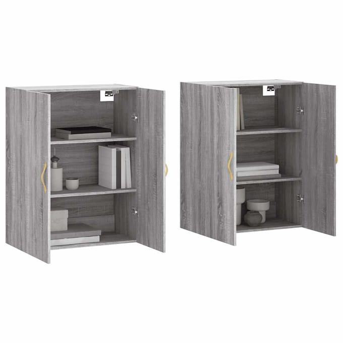 vidaXL - Hangkasten - 2 - st - 69,5x34x90 - cm - grijs - sonoma - eikenkleurig
