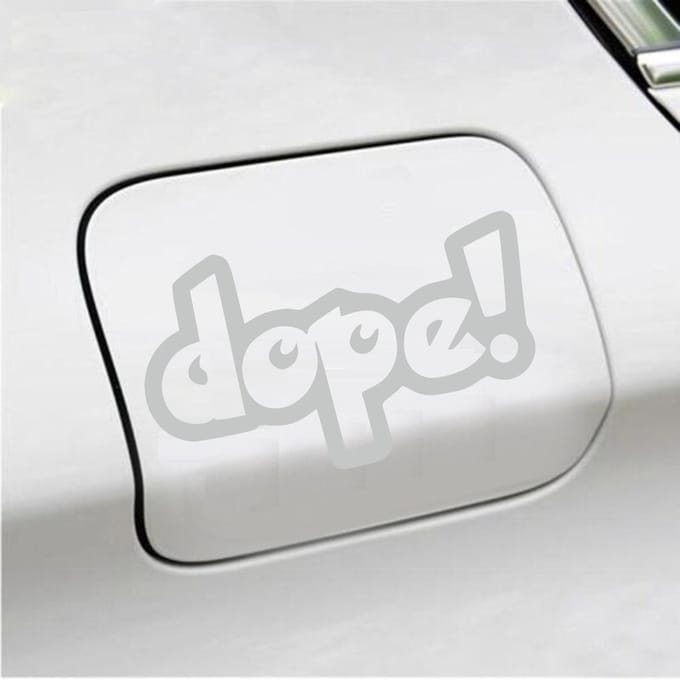 Bumpersticker - Dope! - 10 X 17 - Licht Grijs