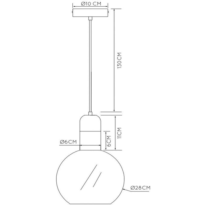Lucide Hanglamp Julius - Gerookt Glas - 28cm - E27