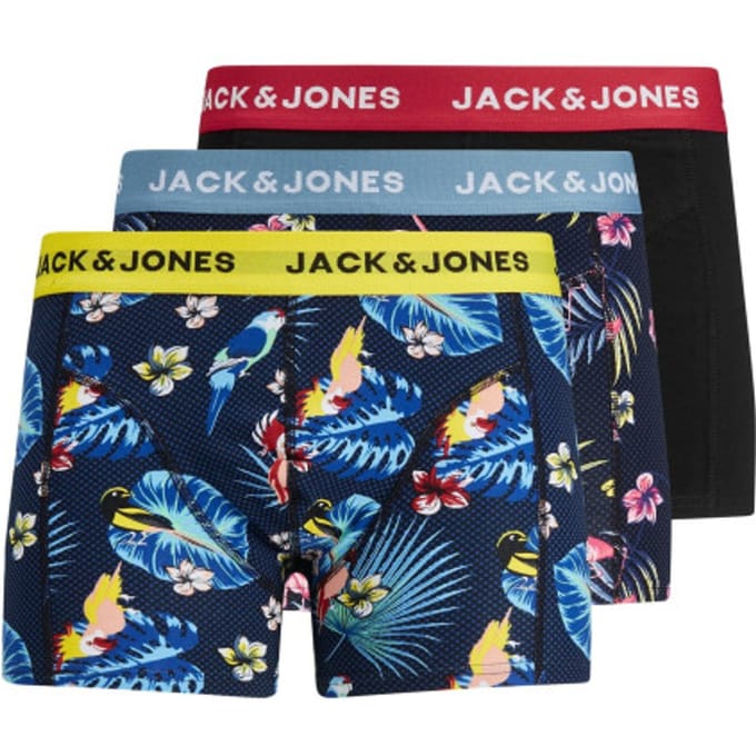 Jack & Jones Boxershorts heren trunks jacflower bird print 3-pack