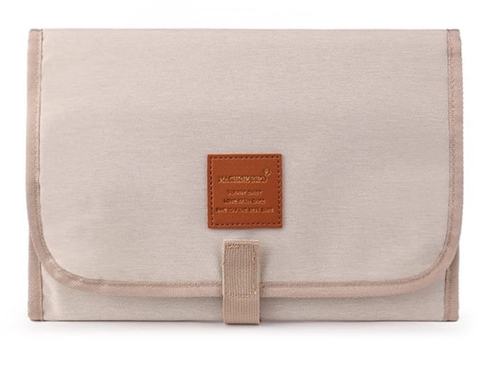 Baby Verschoonmatje voor onderweg - Waterbestendig - Beige - 58x30 cm
