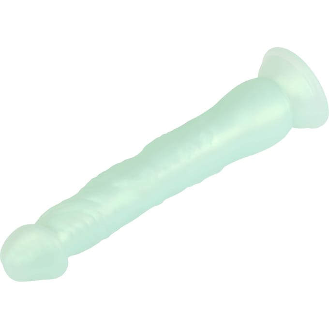 Glinsterende natuurlijke dildo met zuignap, 23 cm