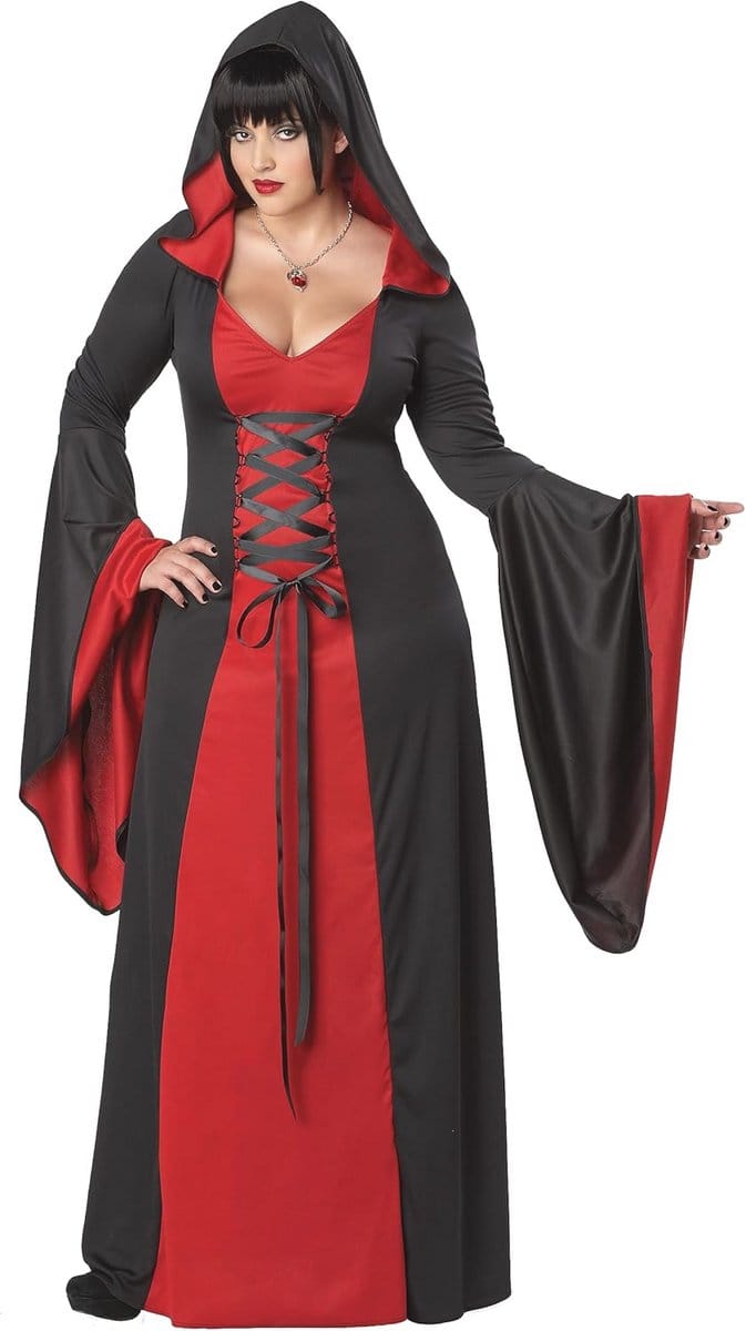 Deluxe Dames Badjas met Capuchon in Rood - Grote Maten