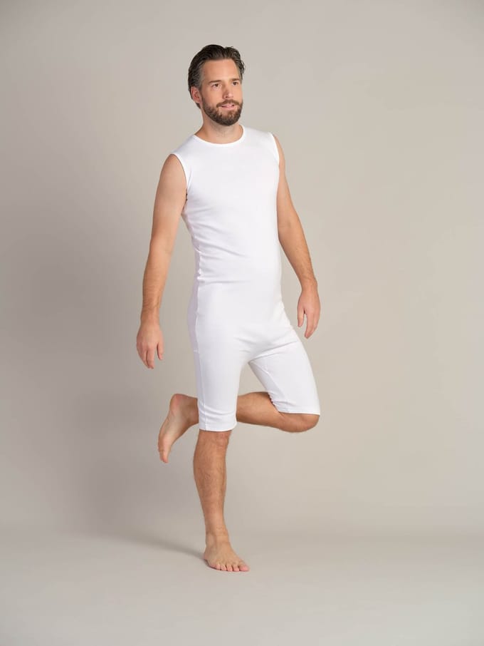 Body rugritssluiting - Incontinentie body - Korte pijpen - Wit - L
