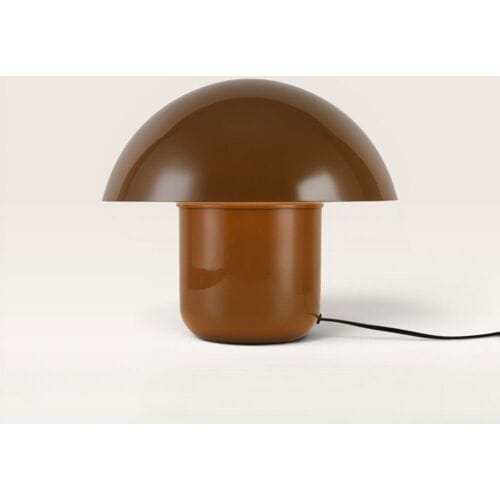 LUSENZ Javera - Mushroom lamp 25 cm - Dressoir lamp - E14 fitting - Bruin metaal - Met aan/uit-schakelaar