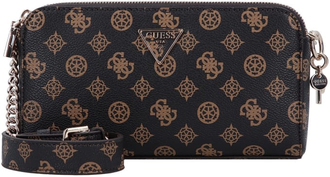 GUESS Schoudertas Eco Erica Status Crossbody Mocha Logo Donkerbruin