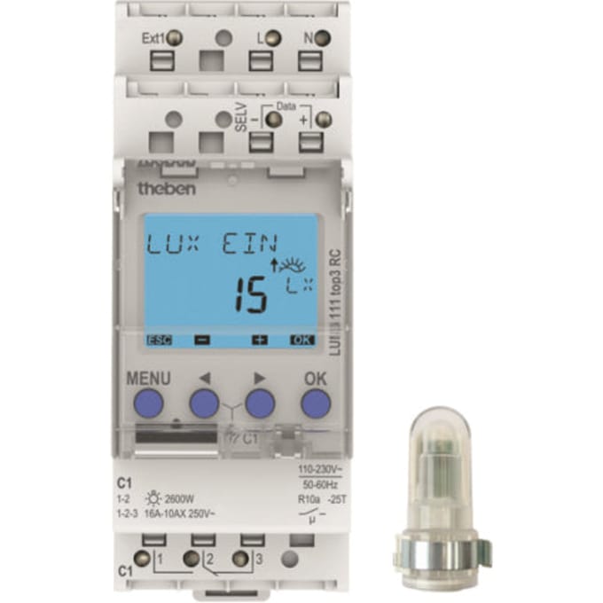 Theben Luna Schemerschakelaar voor DIN-rail - 1110130