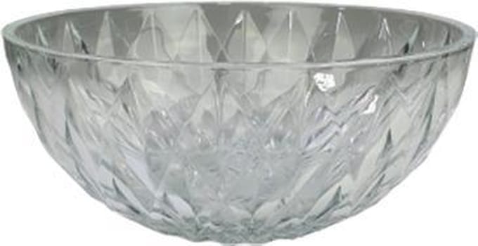 Decoratie schaal met ruiten motief - Transparant - Glas - Ø20 cm