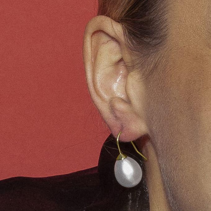 Luxenter oorbellen met 18k goudkleurige witte parel - Gesis