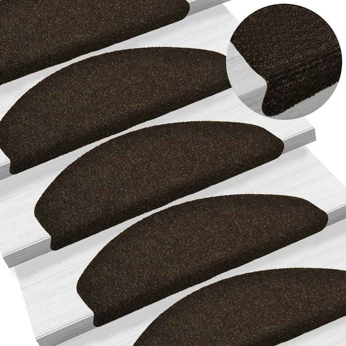 vidaXL - Trapmatten - Zelfklevend - 30 - stuks - 65x21x4 - cm - Donkerbruin