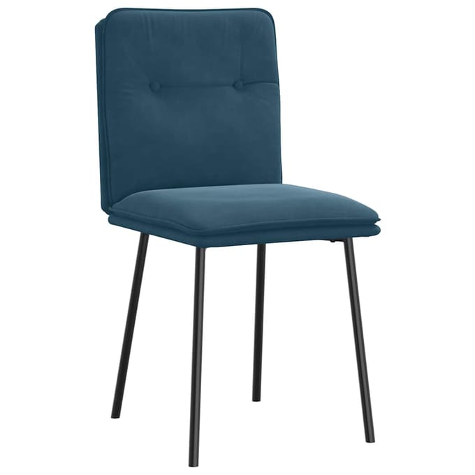 vidaXL - Eetkamerstoelen - 4 - st - fluweel - blauw